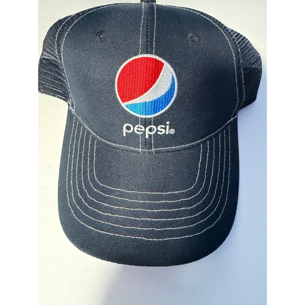 Pepsi Trucker Hat Mens OSFA Navy Blue Mesh Snapback Logo
